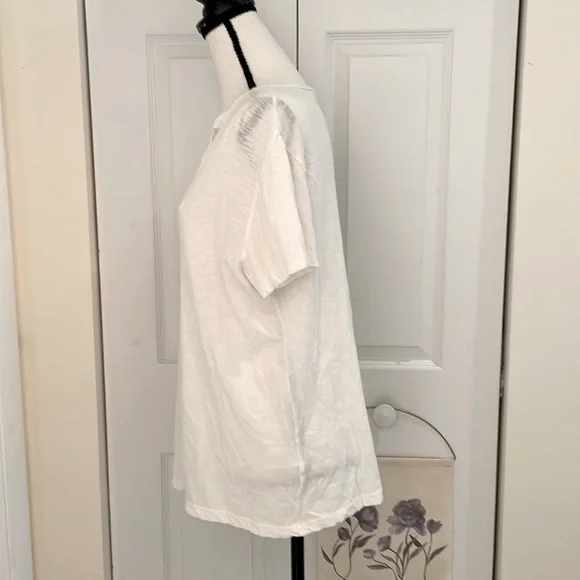 ⭐️2 for $20⭐️ LNA White Strappy Neck Cutout Tee Shirt - Picture 2 of 6